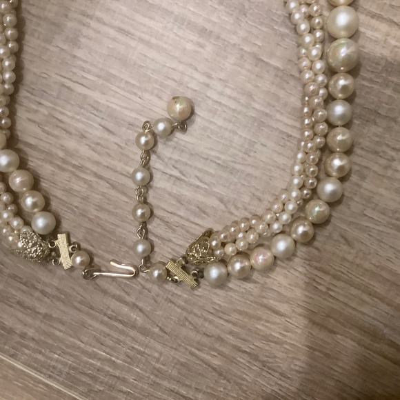 Vintage pearl choker with amber beads - Picture 3 of 3